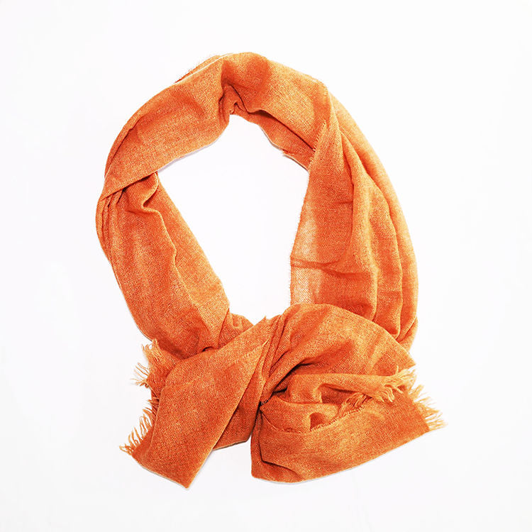 Cashmere scarf & pocket square Hermès Orange in Cashmere - 33658739